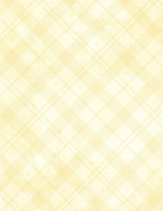 Dry Brush Plaid Soft Yellow Essential Basics Danhui Nai Wilmington Prints Cotton Fabric WP-1077-89291-500