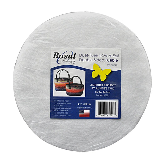 Duet Fuse II Double Sided Fusible Batting 2.25" by 20 yrds Bosal Foam & Fiber Polyester 4252B-20