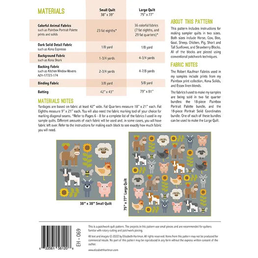 Fab Farm Quilt Pattern Elizabeth Hartman EH-069
