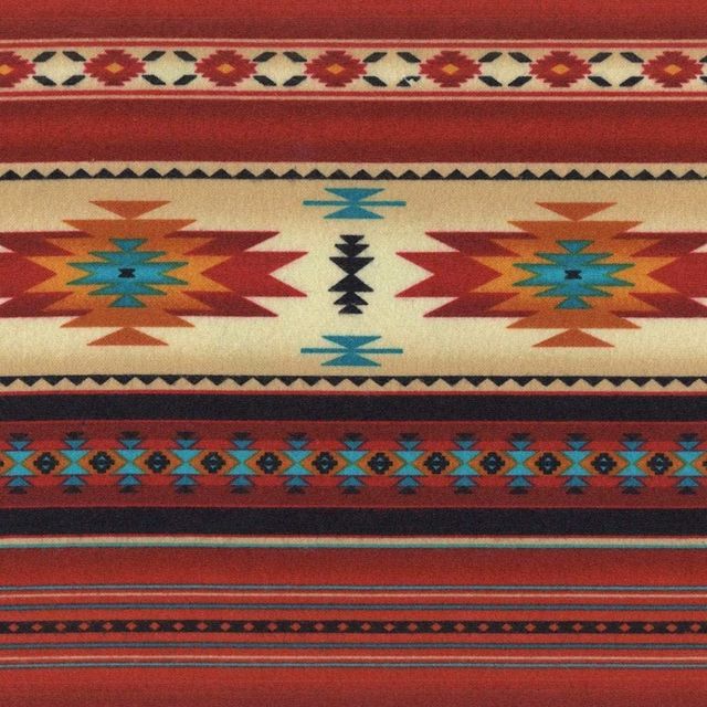 Tucson Stone Aztec Southwestern Native American Stripe Terracotta Elizabeth's Studio wide Cotton Fabric