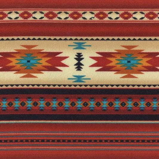 Tucson Stone Aztec Southwestern Native American Stripe Terracotta Elizabeth's Studio wide Cotton Fabric