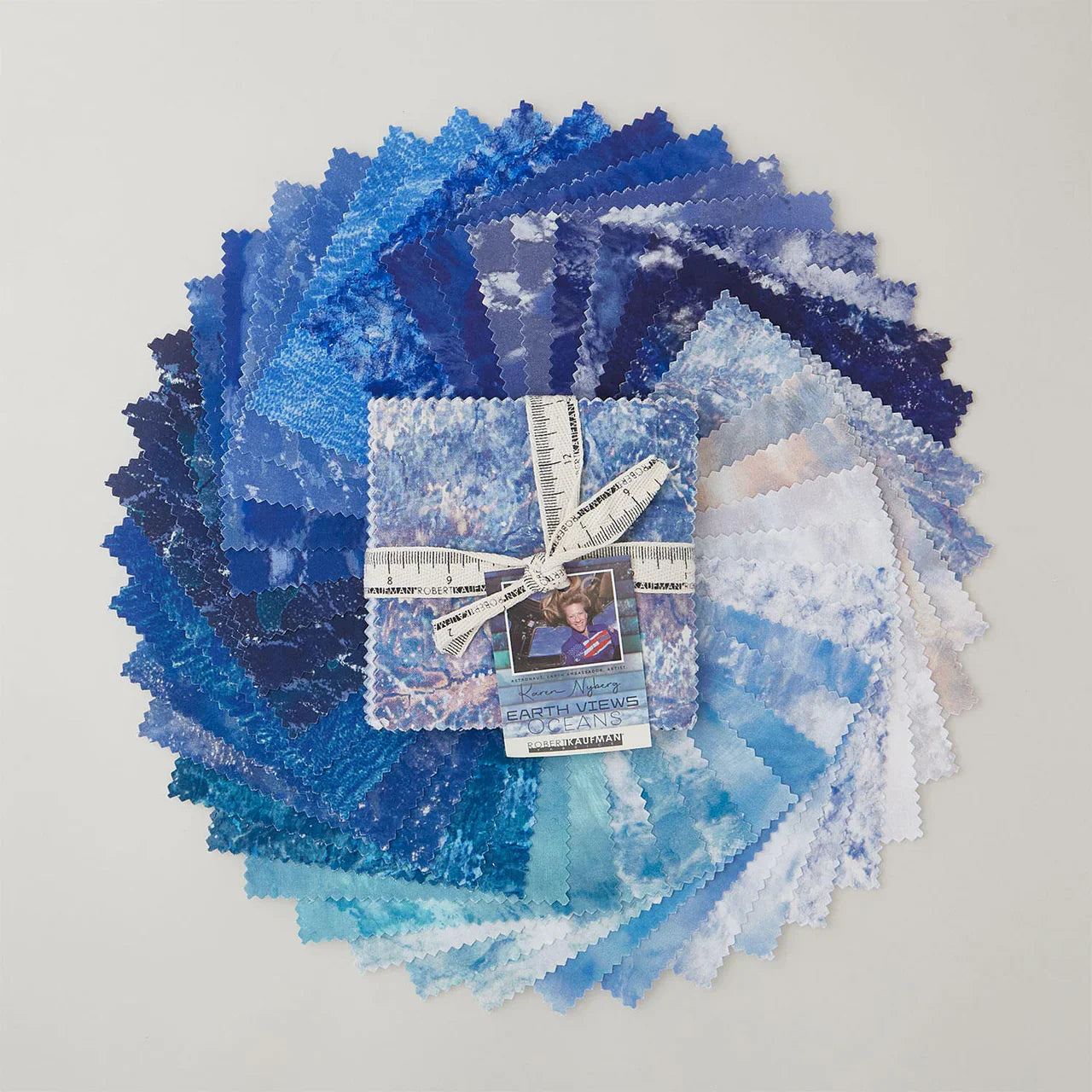 Earth Views Oceans 5" Squares 42pcs Karen Nyberg Robert Kaufman Cotton Fabric RK-CHS-1351-42