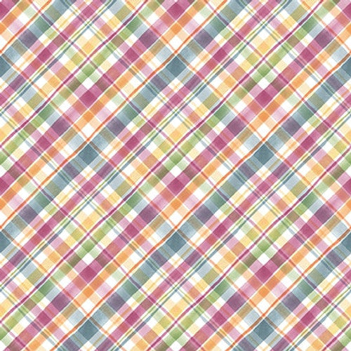 Easter Wishes Plaid Green Silas M. Studio Blank Quilting Cotton Fabric