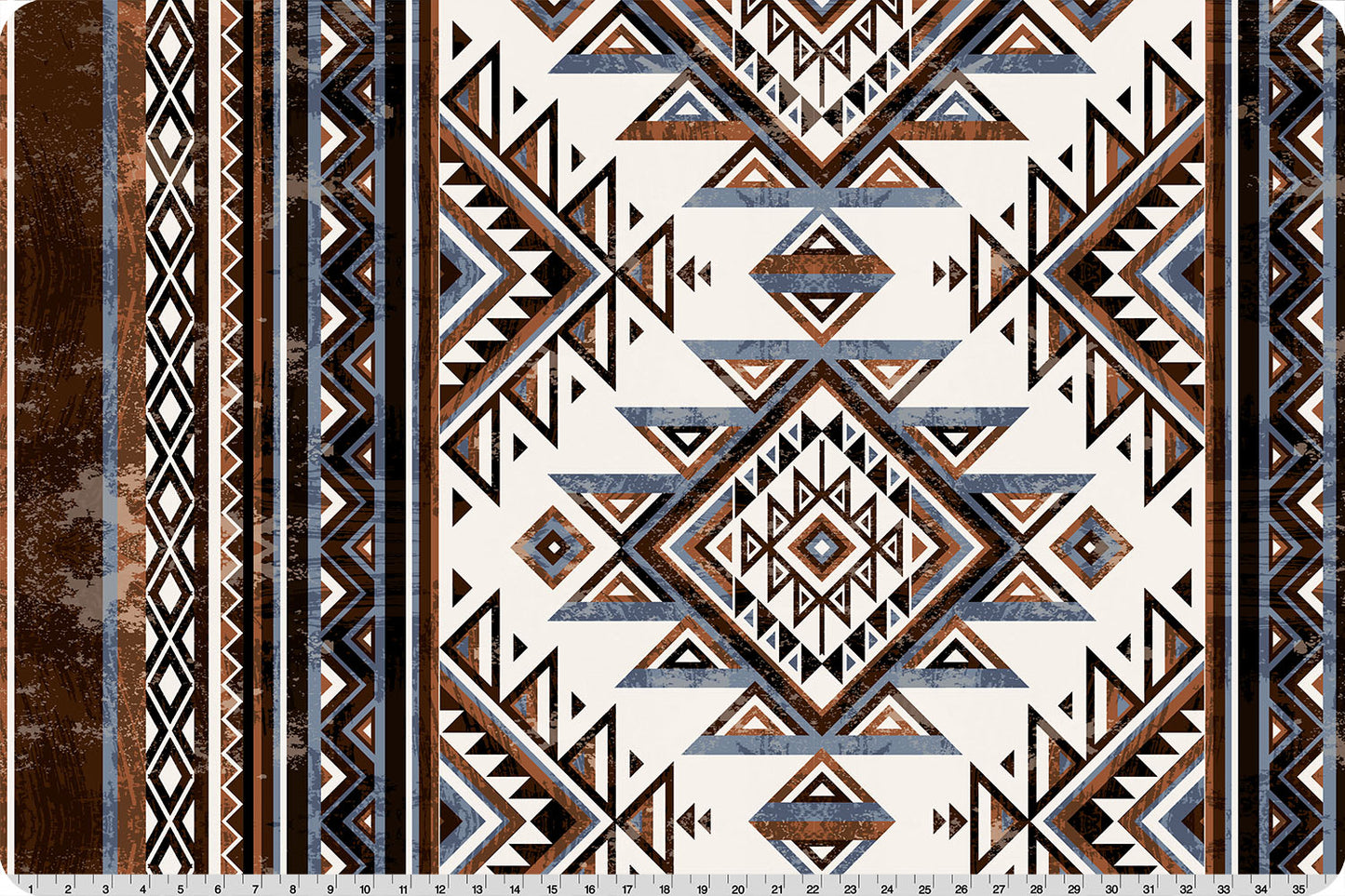 Echoes of the Range Santa Fe Quilting Cuddle Chocolate Brown Ivory Black Shannon Fabrics Polyester Minky Fabric SF-QCERSANTAFECHOCOLATE