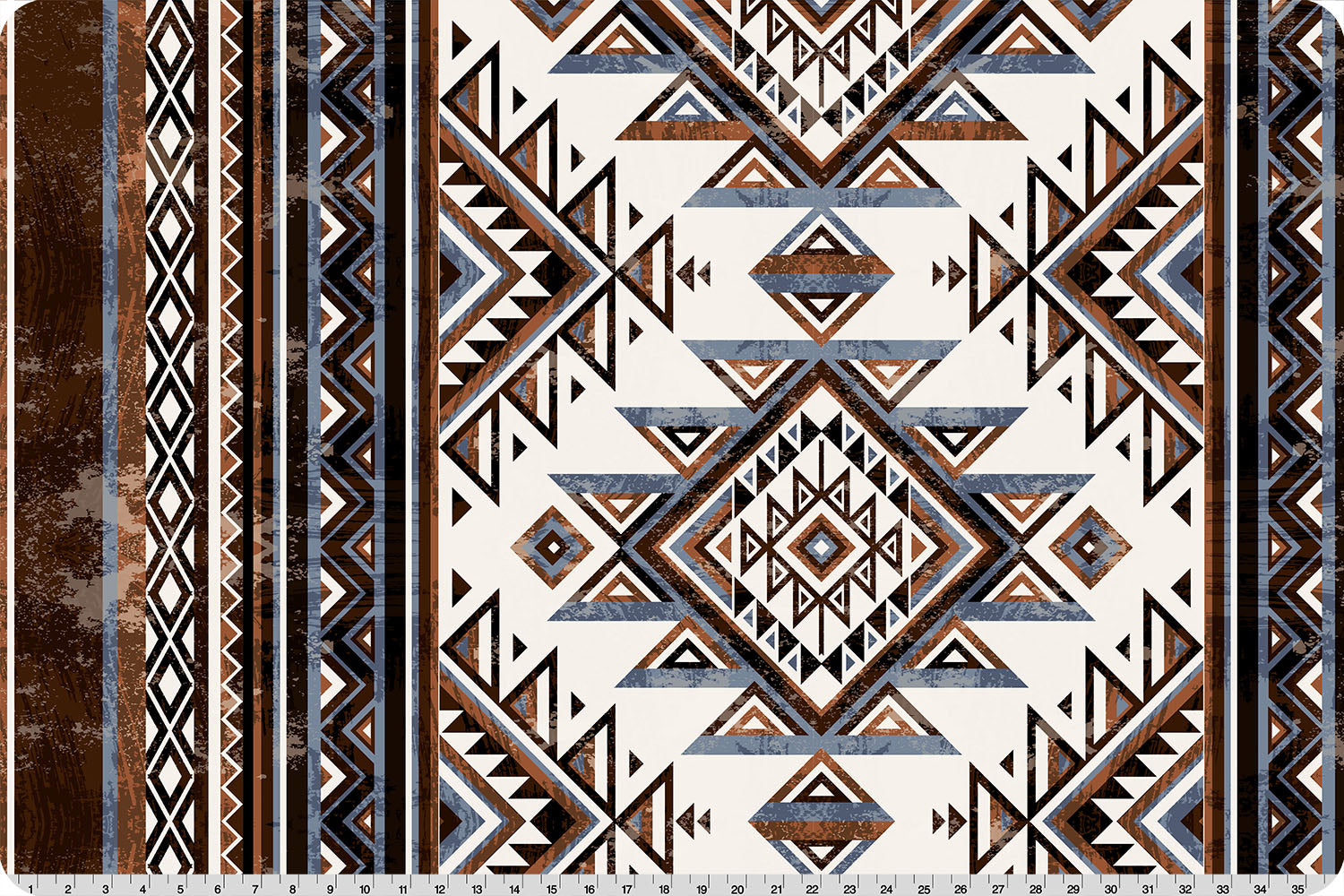 Echoes of the Range Santa Fe Quilting Cuddle Chocolate Brown Ivory Black Shannon Fabrics Polyester Minky Fabric SF-QCERSANTAFECHOCOLATE | US Fabric Shop