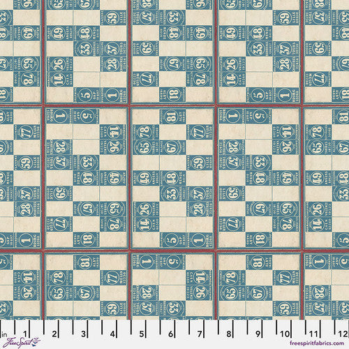 Eclectic Elements Blue Palette Numbers Blue Tim Holtz Free Spirit Cotton Fabric FS-PWTH286.BLUE