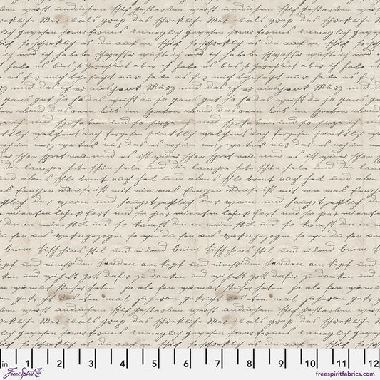 Eclectic Elements Charcoal Palette Handwriting Charcoal Tim Holtz Free Spirit Cotton Fabric FS-PWTH318.CHARCOAL