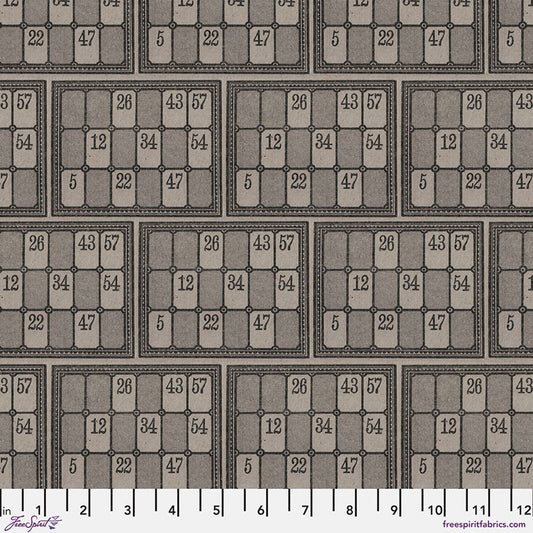 Eclectic Elements Charcoal Palette Numbers Charcoal Tim Holtz Free Spirit Cotton Fabric FS-PWTH316.CHARCOAL