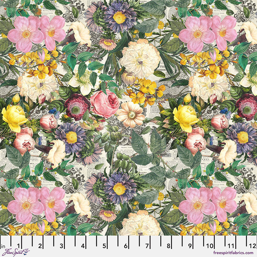 Eclectic Elements Palette Multi Floristy Multi Tim Holtz Free Spirit Cotton Fabric FS-PWTH324.MULTI