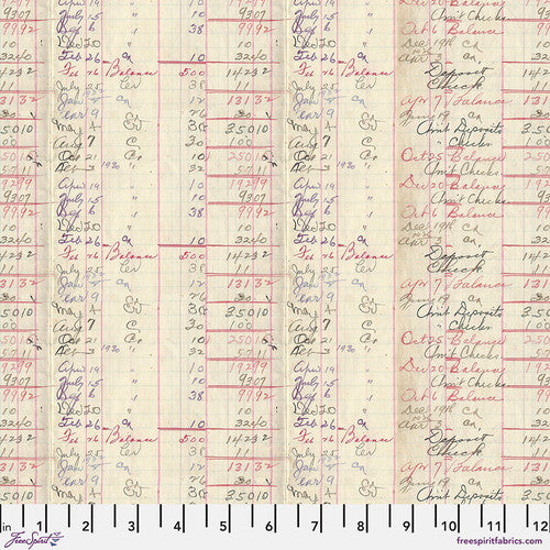 Eclectic Elements Red Palette Ledger Red Tim Holtz Free Spirit Cotton Fabric FS-PWTH225.RED