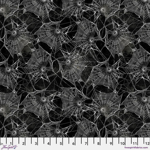 Eclectic Elements Seasonal Palette Halloween Entangled Black Tim Holtz Free Spirit Cotton Fabric FS-PWTH332.HALLOWEEN