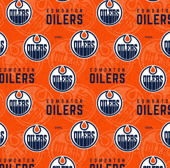 Edmonton Oilers NHL Hockey Tone on Tone Design Cotton Fabric SYK-NHL-1199-OIL