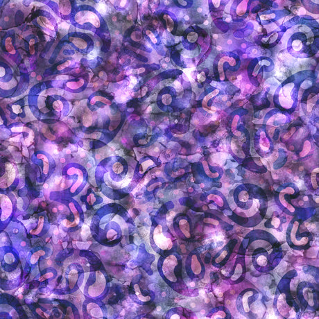 Elementals Abstract Paisley Violet Dan Morris Quilting Treasures Fabrics Cotton Quilting