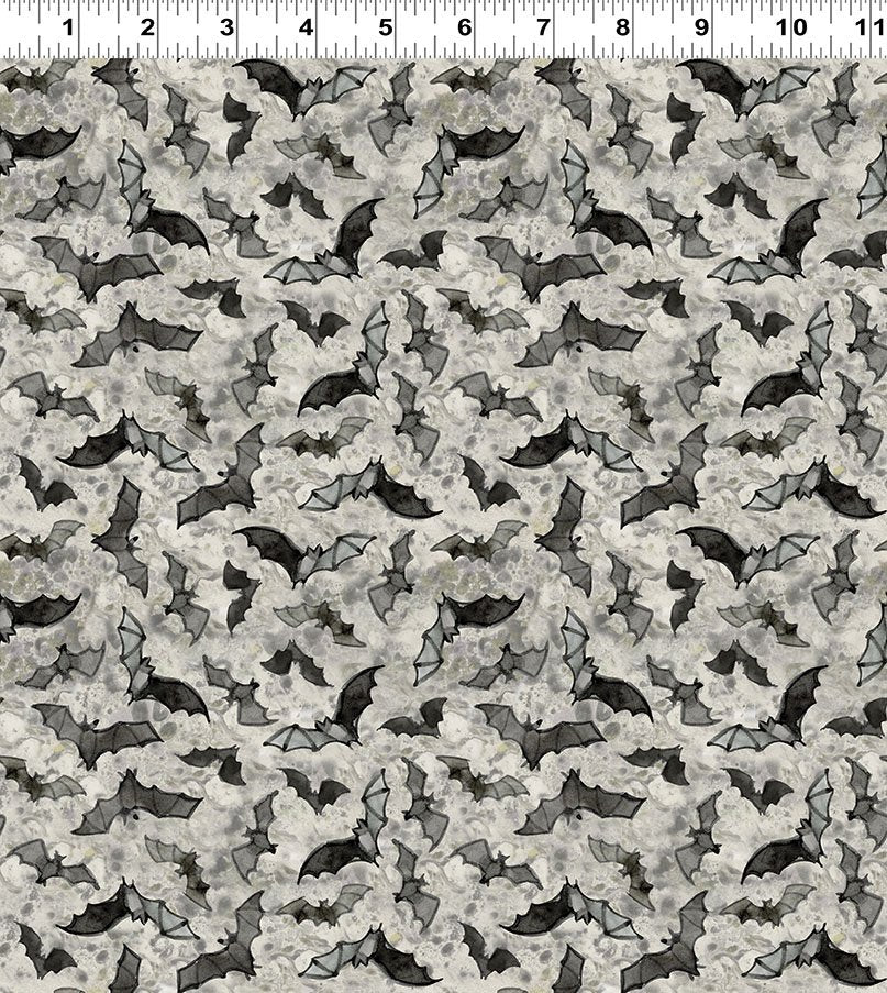 Emerald Hollow Bats Mist Gray Sue Zipkin Clothworks Cotton Fabric CLT-Y4835-116 | US Fabric Shop