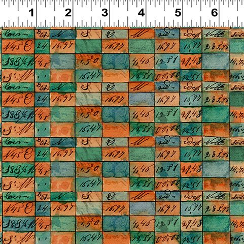 Emerald Hollow Checkerboard Multi Sue Zipkin Clothworks Cotton Fabric CLT-Y4831-55