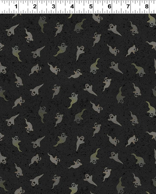 Emerald Hollow Ghosts Black Sue Zipkin Clothworks Cotton Fabric CLT-Y4832-3