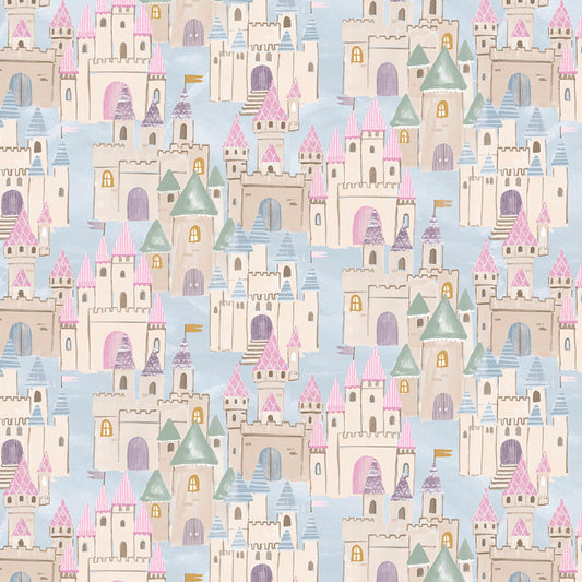 Enchanting FLANNEL Enchanted Towers Light Blue Michael Moon 3 Wishes Cotton FLANNEL Fabric 3W-24536-BLU-FLN