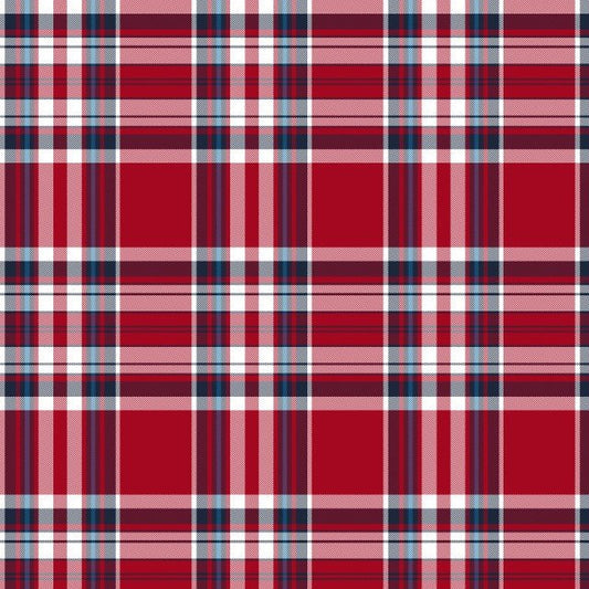 End Zone Matchup Fan Faves Plaid Blue Red White Buffalo Bills Houston Texans New England Patriots New York Giants Fabric Traditions Cotton Fabric NFL-70628 D