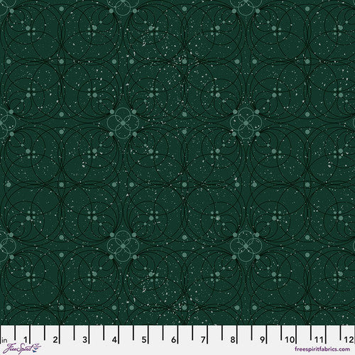 Enrapture Flourish Emerald Giucy Giuce Free Spirit Cotton Fabric FS-PWGG008.EMERALD
