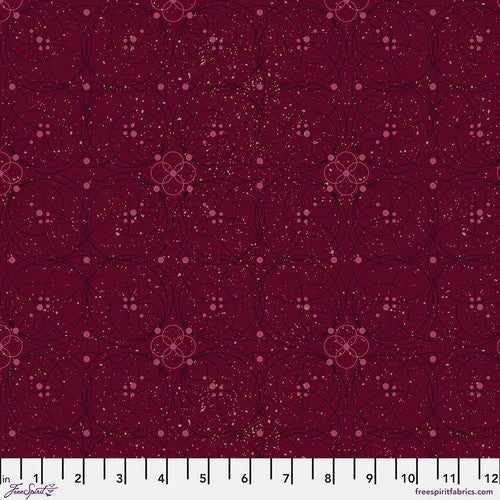 Enrapture Flourish Garnet Giucy Giuce Free Spirit Cotton Fabric FS-PWGG008.GARNET