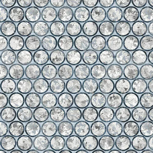 Equanimity Circles Light Gray Blue Chelsea Design Works Studio E Cotton Fabric