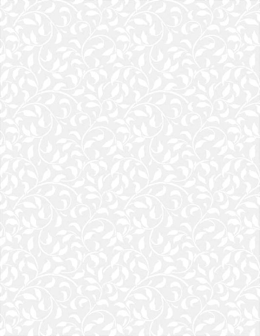 Essentials Climbing Vine White on White Jungle Design Inc. Wilmington Prints Cotton Fabric