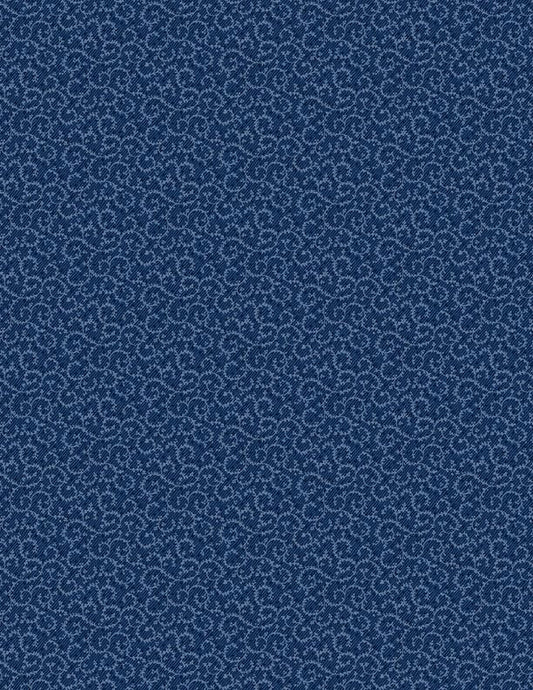 Essentials Crescent Swirl Navy Blue Wilmington Prints Cotton Fabric WP-1803-98661-449