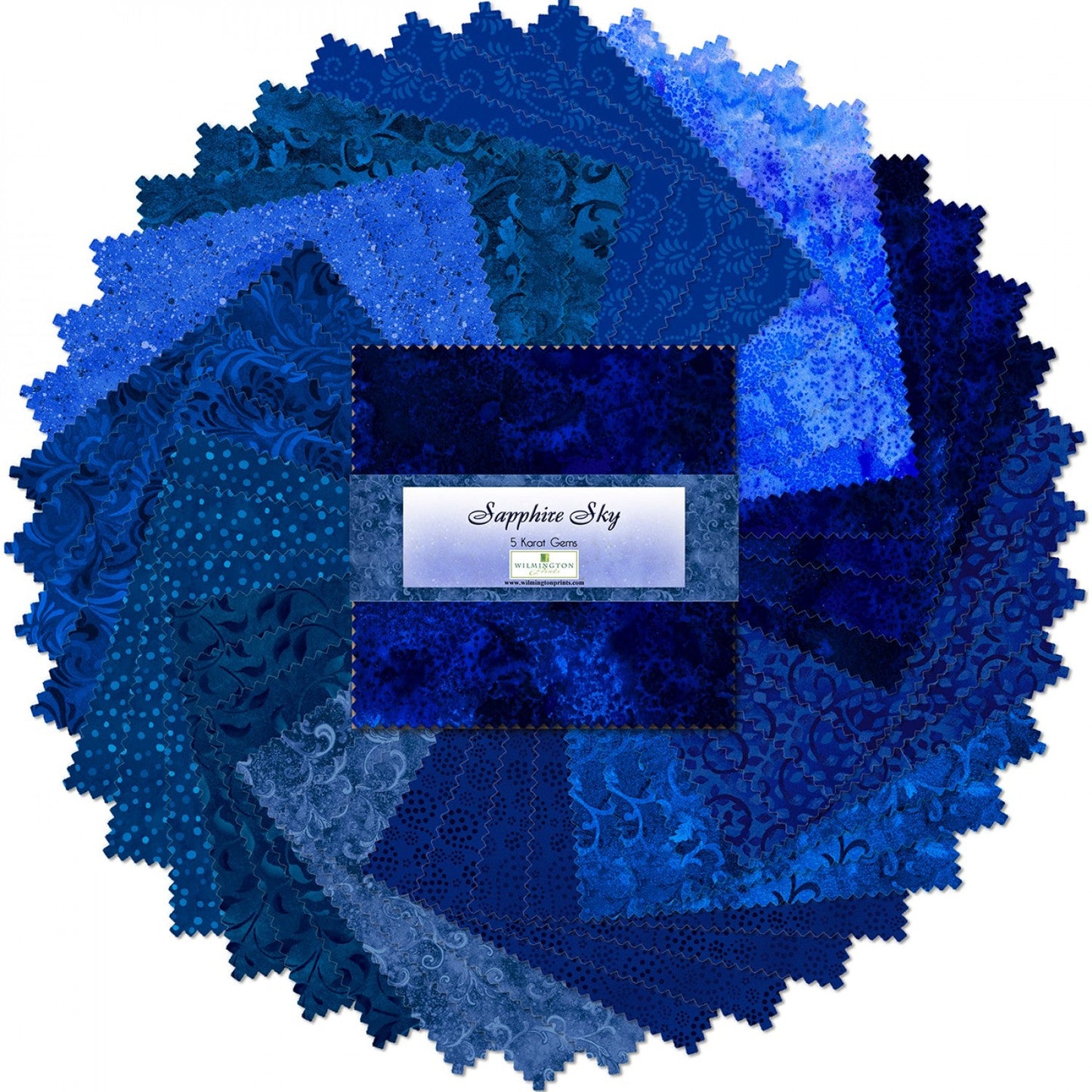 Sapphire Sky 5" Squares Karat Gems Wilmington Prints Cotton Fabric