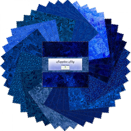 Sapphire Sky 5" Squares Karat Gems Wilmington Prints Cotton Fabric