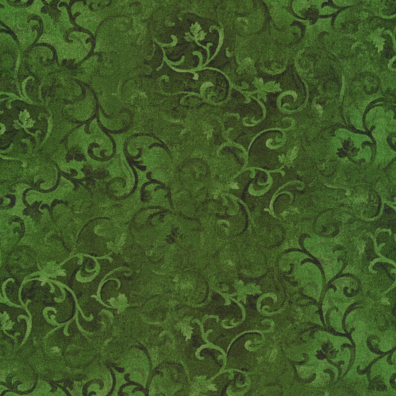 Essentials Basics Scroll Holly Green Wilmington Prints Cotton Fabric WP-1077-89205-777