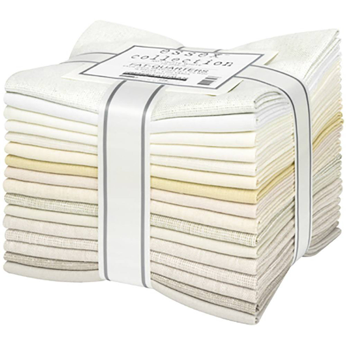 Essex Not Quite White Colorstory Fat Quarter Bundle 18"x21" 16 pcs Robert Kaufman 55% Linen 45 Cotton Blended Woven Fabric