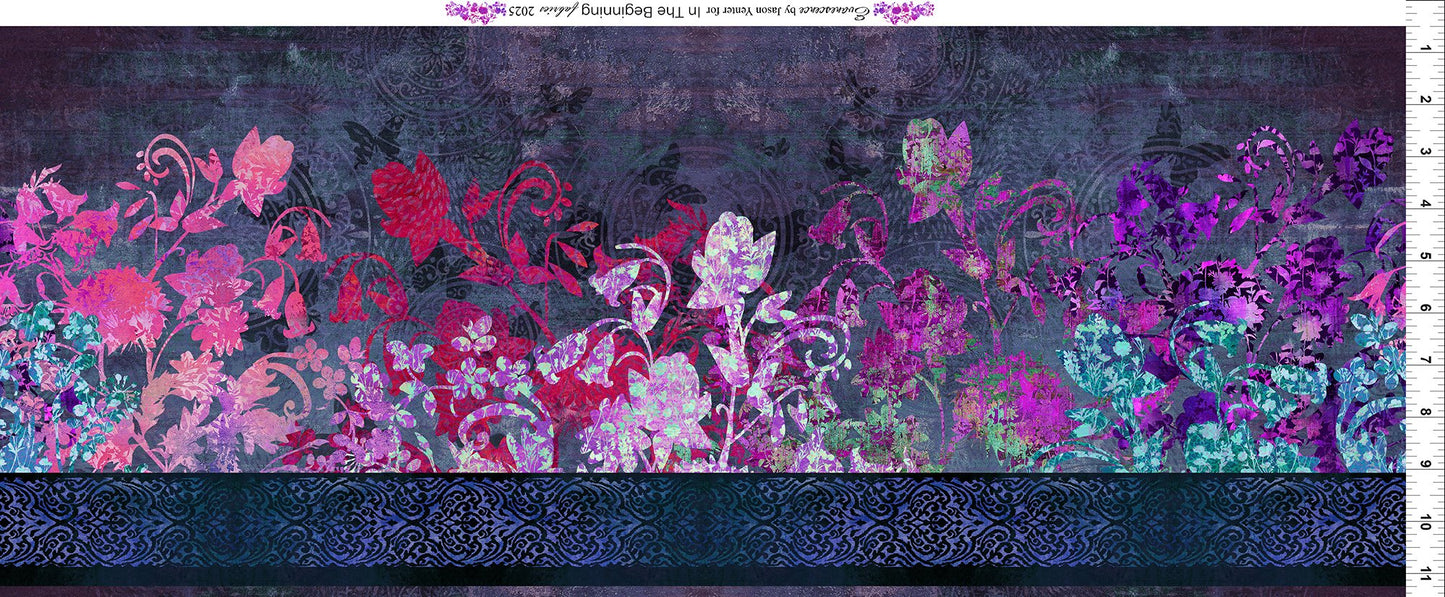Evanescence Border Purple Jason Yenter The Beginning Fabrics Cotton Fabric ITB-1EV-2