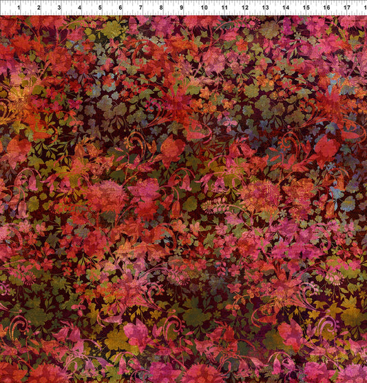 Evanescence Bouquet Spice Orange Green Jason Yenter The Beginning Fabrics Cotton Fabric ITB-2EV-1