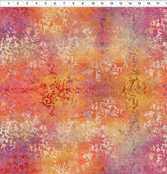 Evanescence Brocade Sunset Orange Purple Jason Yenter The Beginning Fabrics Cotton Fabric ITB-3EV-1