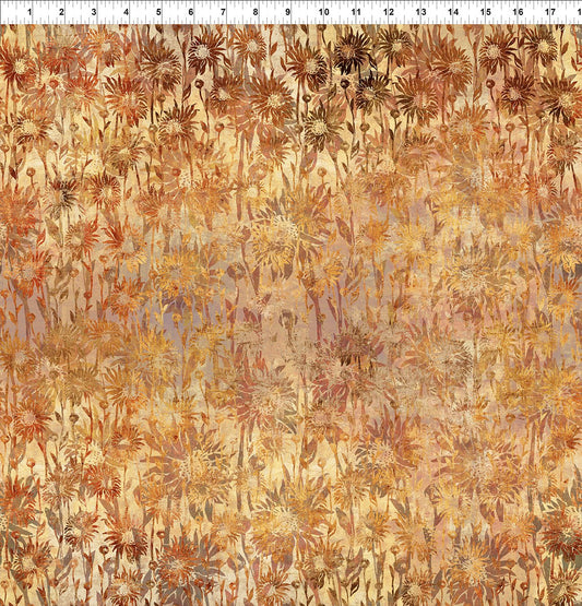 Evanescence Sunflowers Gold Jason Yenter The Beginning Fabrics Cotton Fabric ITB-7EV-1
