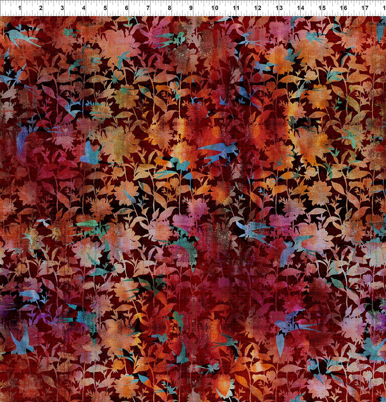 Evanescence Swallows Spice Orange Red Jason Yenter The Beginning Fabrics Cotton Fabric ITB-4EV-1