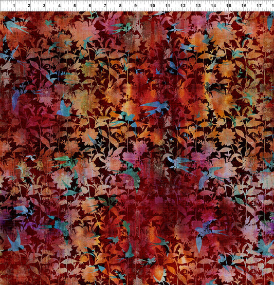 Evanescence Swallows Spice Orange Red Jason Yenter The Beginning Fabrics Cotton Fabric ITB-4EV-1