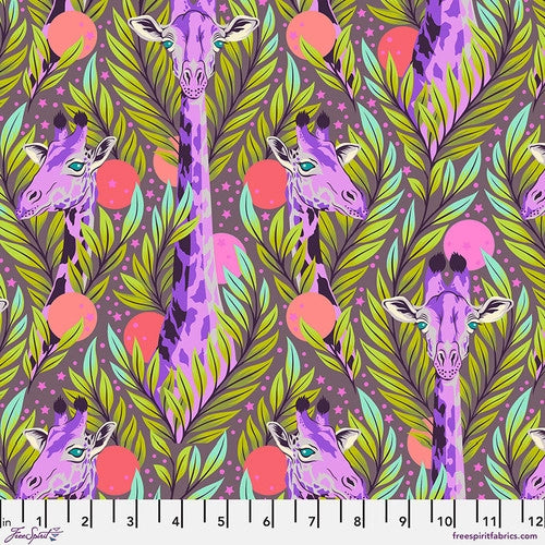 Everglow Giraffe Neck Days Mystic Purple Tula Pink Free Spirit Cotton Fabric