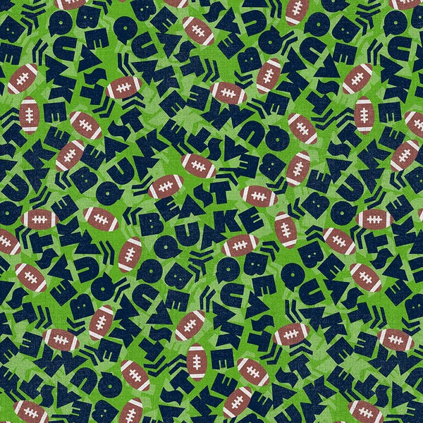 Evergreen Endzone Seattle Beast Quake Green Blue Paintbrush Studios Cotton Fabric PBS-120-26833