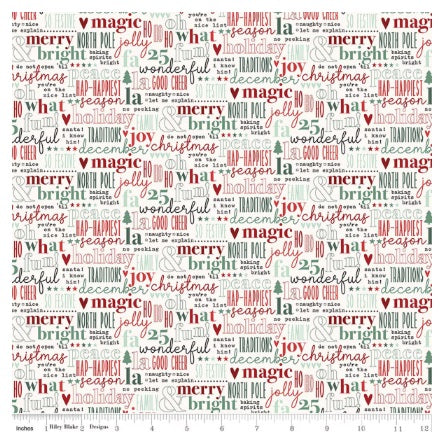 Evergreen Wishes Text Cream Traci Reed Riley Blake Designs Cotton Fabric RB-C17813-CREAM