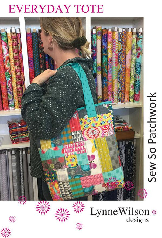 Everyday Tote Sew So Patchwork Tote Bag Patter Lynne Wilson Designs LWD-214