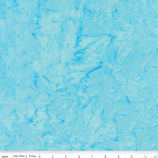 Expressions Batiks Hand-Dyes Basic Texture Blender Adriatic Mist Blue Riley Blake Cotton Fabric