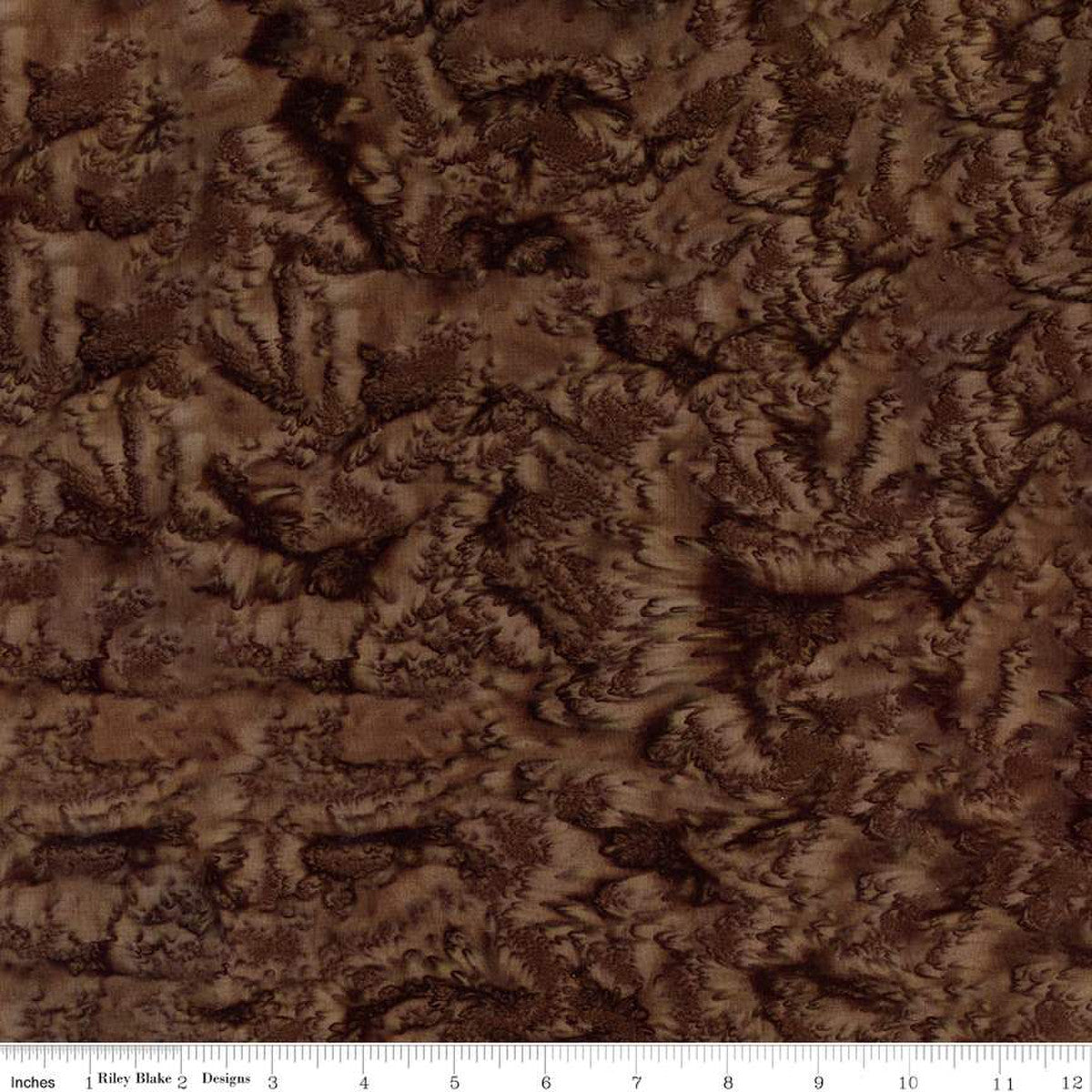 Expressions Batiks Hand-Dyes Basic Texture Blender Chocolate Brown Riley Blake Cotton Fabric