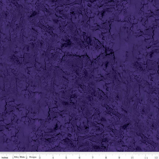 Expressions Batiks Hand-Dyes Basic Texture Blender Eggplant Purple Riley Blake Cotton Fabric