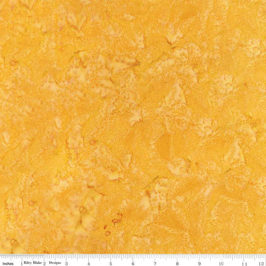 Expressions Batiks Hand-Dyes Basic Texture Blender Honey Yellow Riley Blake Cotton Fabric