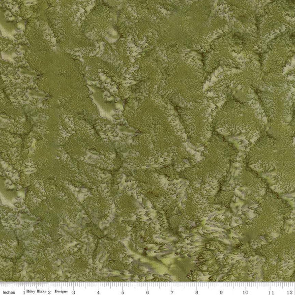 Expressions Batiks Hand-Dyes Basic Texture Blender Khaki Green Riley Blake Cotton Fabric