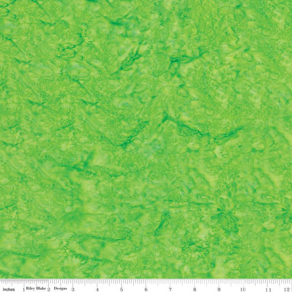 Expressions Batiks Hand-Dyes Basic Texture Blender Leprechaun Green Riley Blake Cotton Fabric