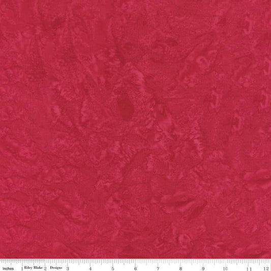 Expressions Batiks Hand-Dyes Basic Texture Blender Lipstick Red Riley Blake Cotton Fabric