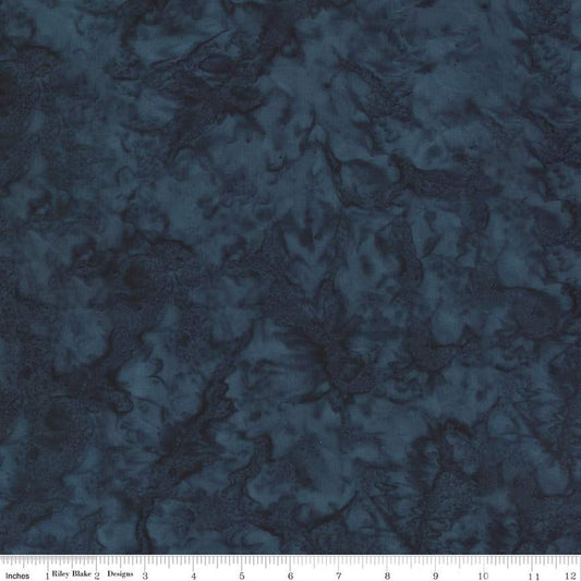 Expressions Batiks Hand-Dyes Basic Texture Blender Midnight Blue Riley Blake Cotton Fabric