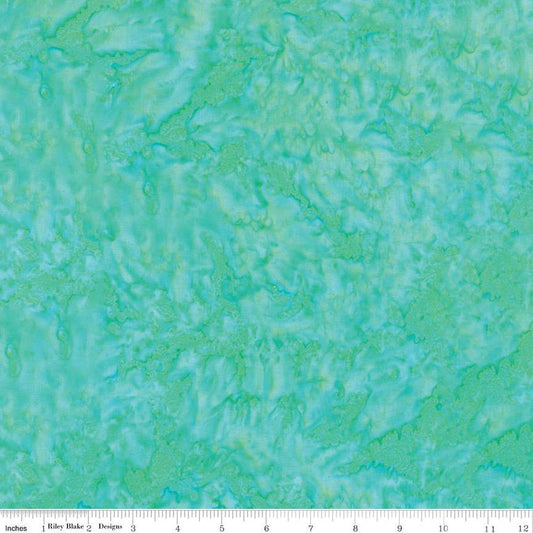 Expressions Batiks Hand-Dyes Basic Texture Blender Pistachio Blue-Green Riley Blake Cotton Fabric